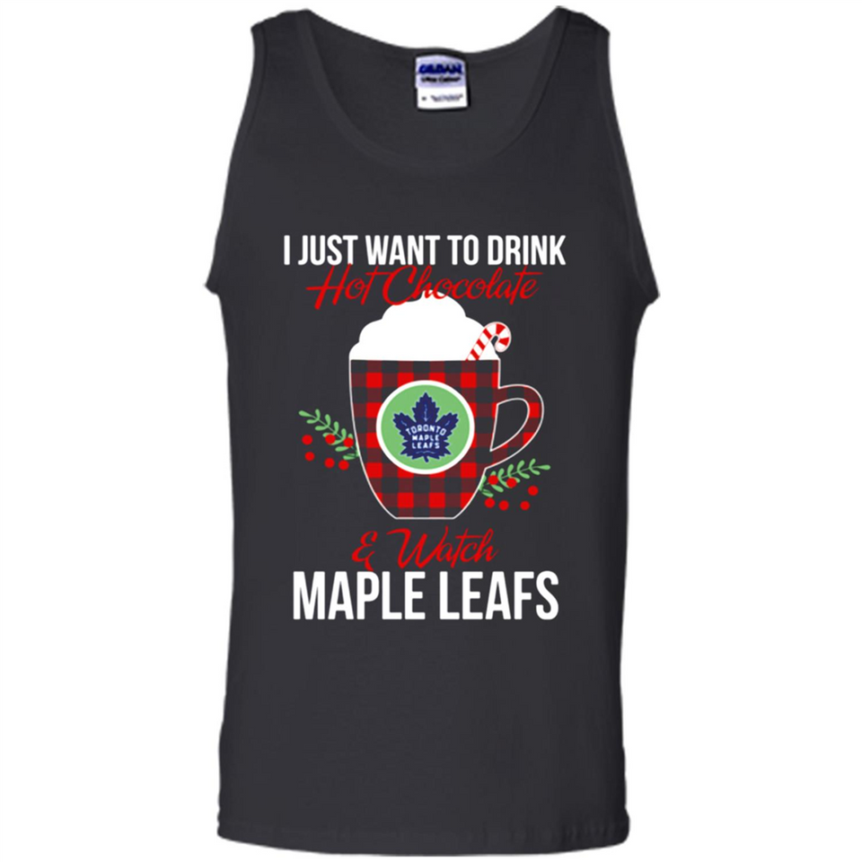 I Just Want To Drink Hot Chocolate & Watch Toronto Maple Leafs Ugly Christmas Sweater PINGPONG