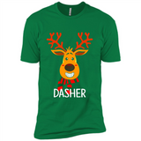 Dasher Reindeer Santa Claus Funny Xmas Holiday T-Shirt - Premium Short Sleeve T-Shirt