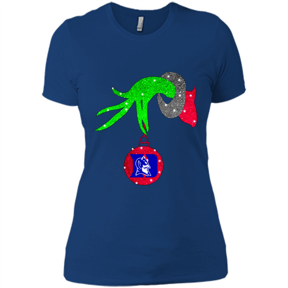 GRINCH HAND HOLDING DUKE BLUE DEVILS GLITTER CHRISTMAS PINGPONG