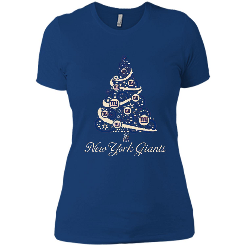 New York Giants NFL Football Team Logo Christmas Tree T-Shirt - Ladies' Boyfriend T-Shirt