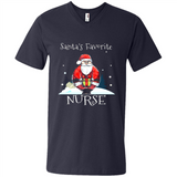 Funny Christmas Nurse Shirt, Santa_s Favorite Nurse - Men's V-Neck