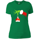Funny Grinch Hand Holding Santa Hat Ornament Christmas PING PONG