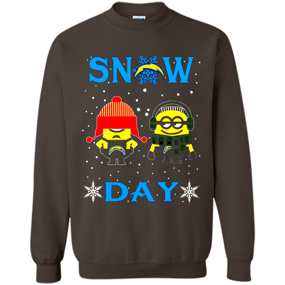 Snow Day Shirt For Los Angeles Chargers Vs Minion Fans pingpong