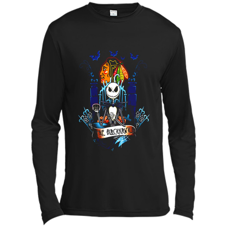 Chicago Blackhawks Halloween The Nightmare Before Christmas - Canvas Long Sleeve T-Shirt