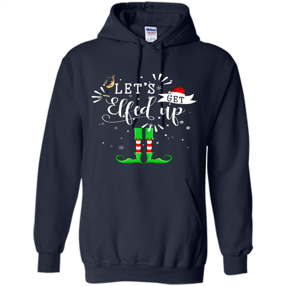 Let's Get Elfed Up Funny Drinking Wine Christmas Elf PINGPONG
