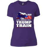 All Board The Trump Train 2020 Patriotic U.S Flag pingpong - Ladies' Boyfriend T-Shirt