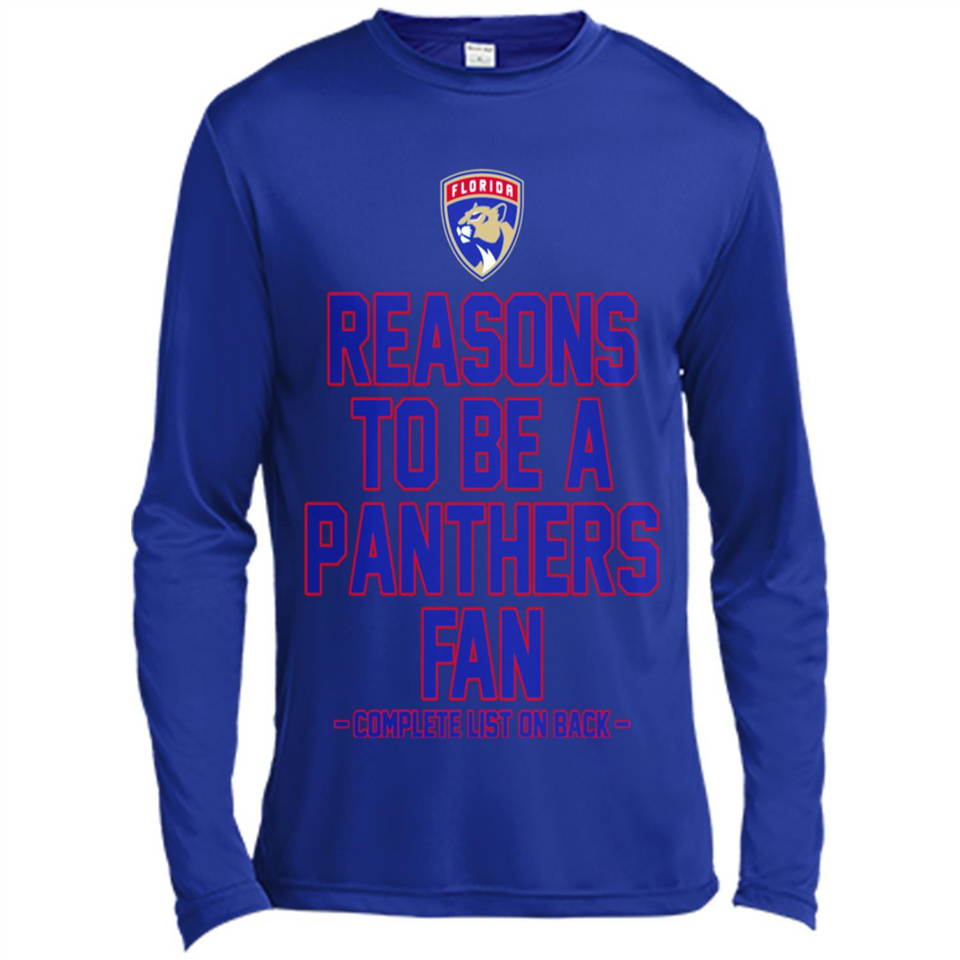 Reasons to be a Florida Panthers Fan Complete List on Back - Canvas Long Sleeve T-Shirt