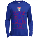 Reasons to be a Florida Panthers Fan Complete List on Back - Canvas Long Sleeve T-Shirt