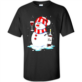 Cute Snowman drink Red Wine Christmas T-Shirt - Shirt