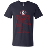 Reasons to be a Georgia Bulldogs Fan Complete List on Back - Men's V-Neck