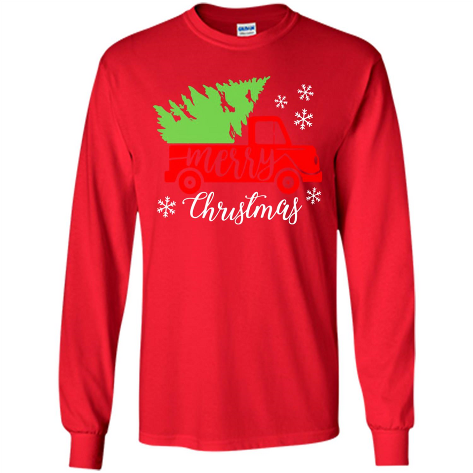 Vintage Christmas Classic Truck T-Shirt with Snow and Tree