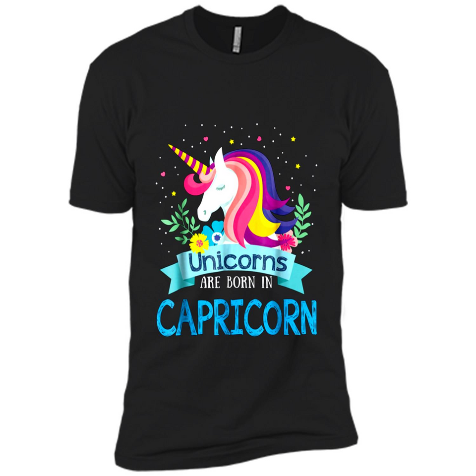 Unicorns are born in Capricorn Birthday Rainbow Gift Custom Ultra Cotton