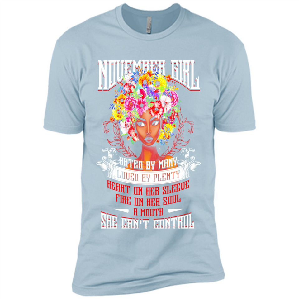 November Girl Flower - Premium Short Sleeve T-Shirt