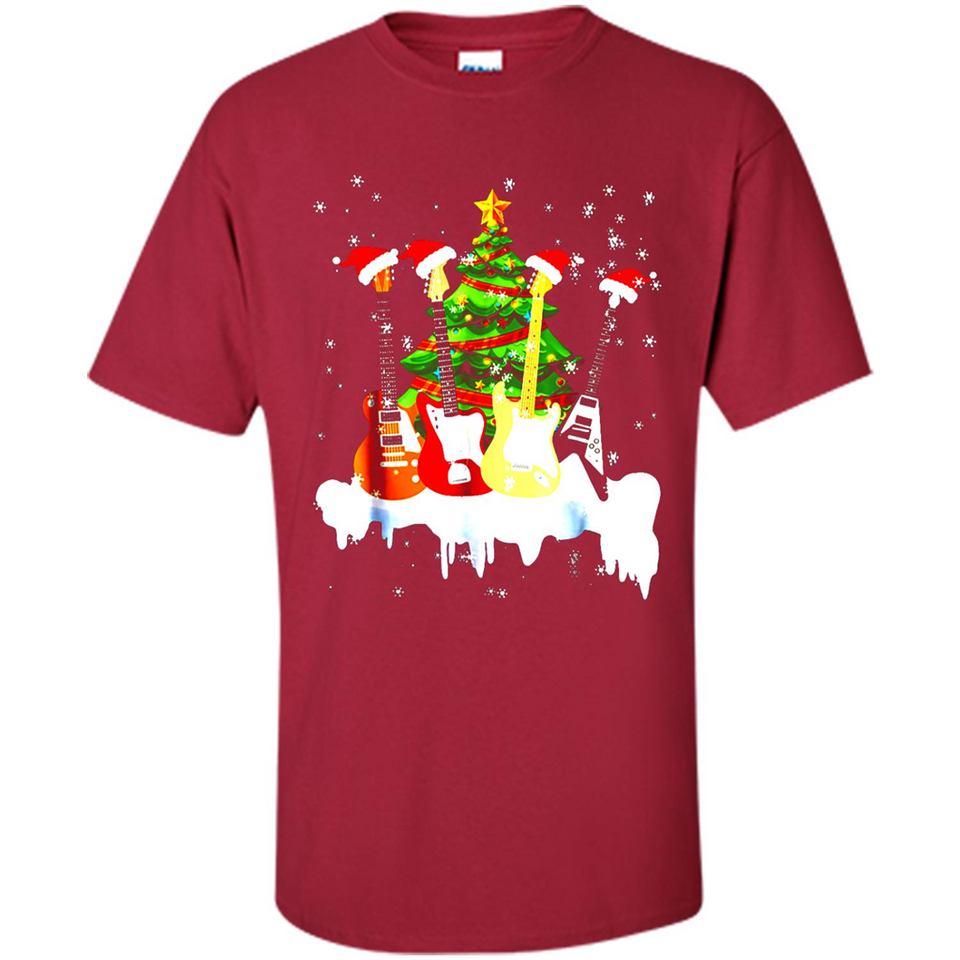 Santa Hat Electric Guitar Classical Guitar Christmas shirt Ladies' Boyfriend
