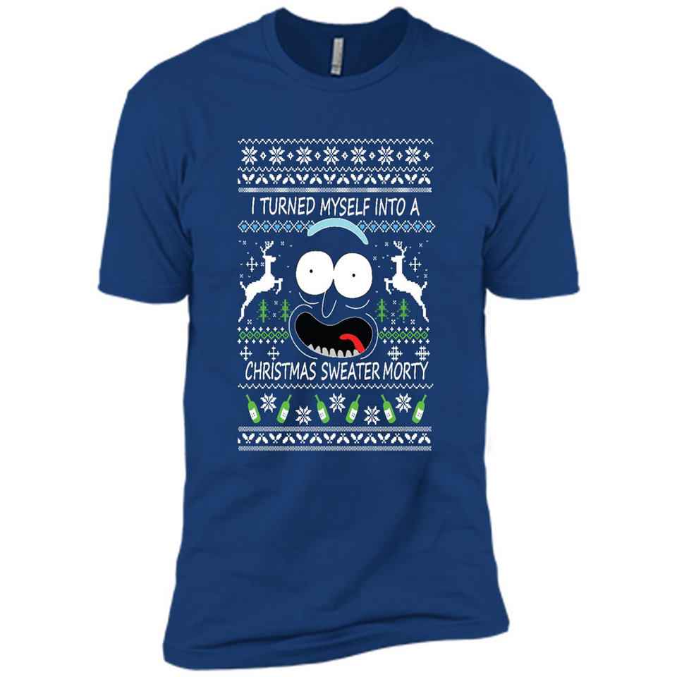 RICK AND MORTY-I TURNED MYSELF INTO A CHRISTMAS SWEATER MORTY UGLY XMAS SWEATER