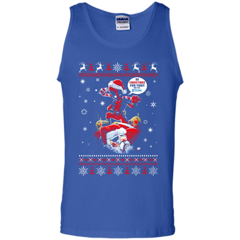 No Christmas for You – Deadpool Santa Claus Ugly Sweater - Tank Top