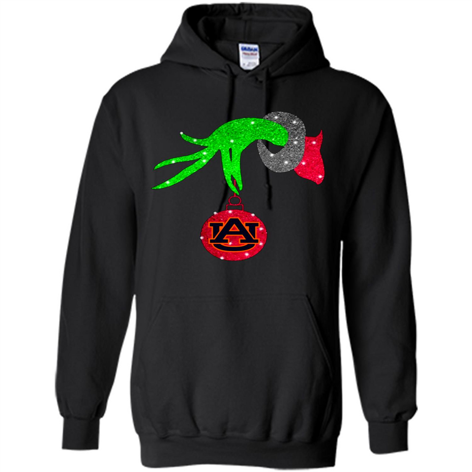 GRINCH HAND HOLDING AUBURN TIGERS GLITTER CHRISTMAS PINGPONG