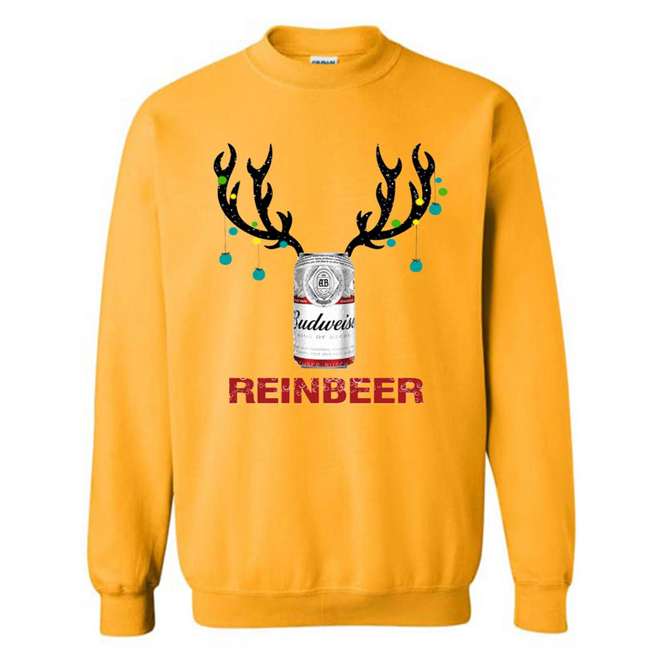 Budweiser Reinbeer Funny Beer Reindeer Christmas Sweatshirt - Sweatshirt