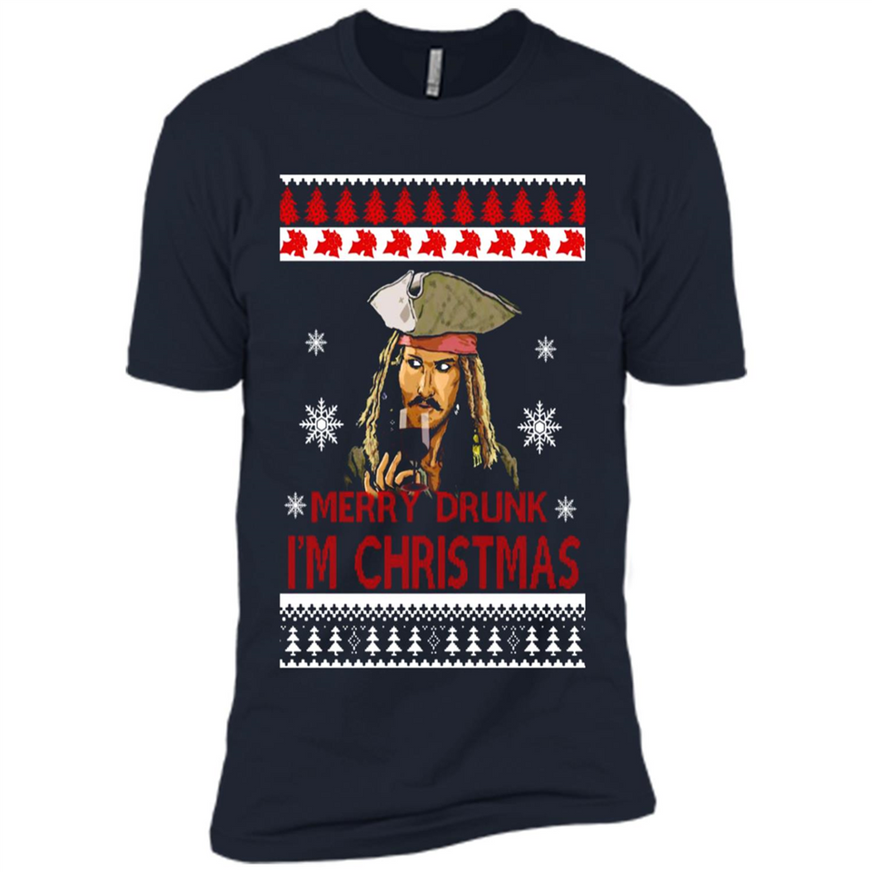 Jack sparrow Merry Drunk I'm Christmas - Premium Short Sleeve T-Shirt
