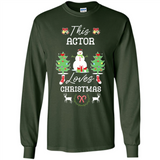 This Actor Loves Christmas Tree Shirt with Snowman