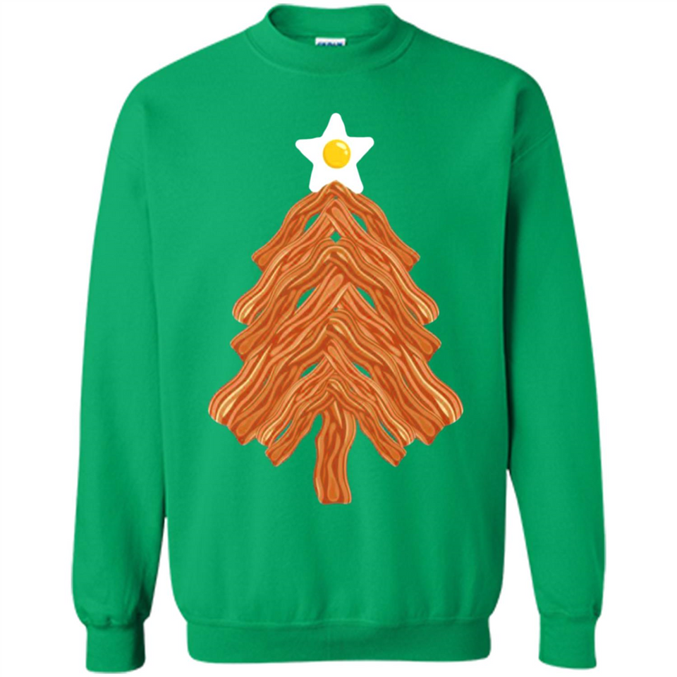 Bacon & Eggs Over Easy Fried Food Breakfast Xmas Tree Foodie - Sweatshirt