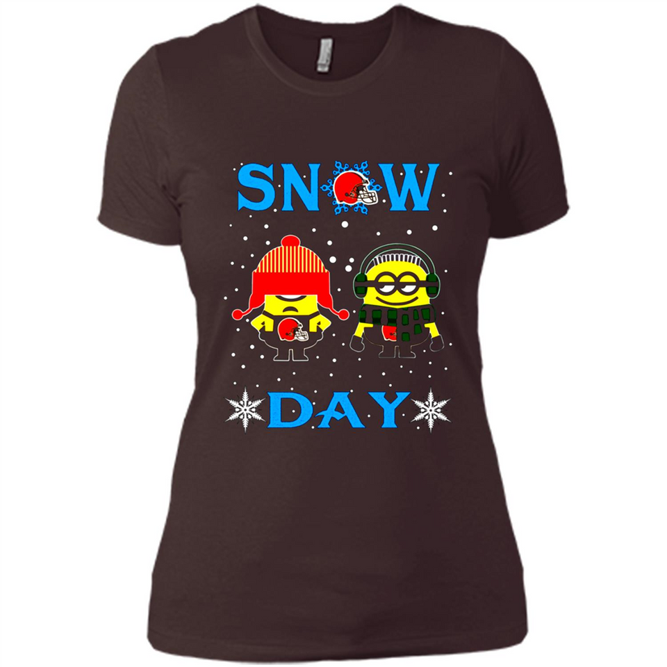 Snow Day Shirt For Cleveland Browns Vs Minion Fans pingpong
