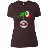 Amazing tee San Francisco 49ers Glitter Grinch Monogram Ornament Christmas Gift - Ladies' Boyfriend T-Shirt