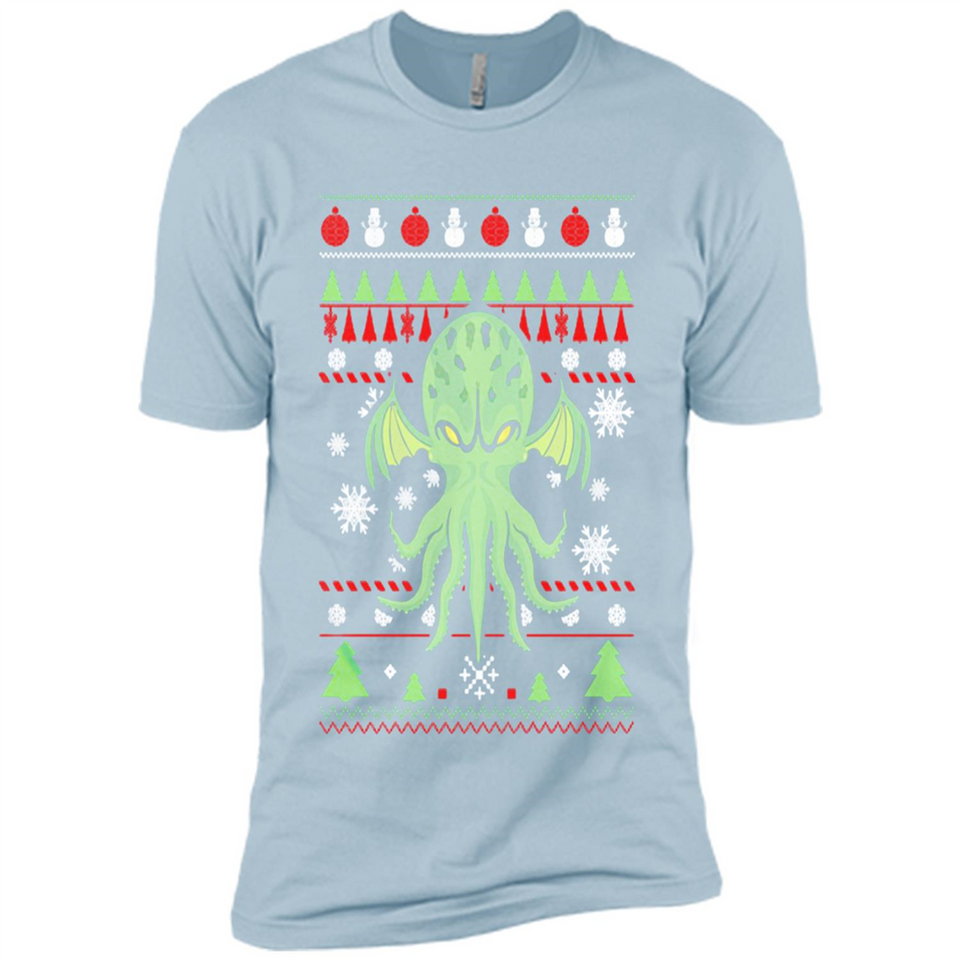 Octopus Ugly Sweater Christmas - Premium Short Sleeve T-Shirt