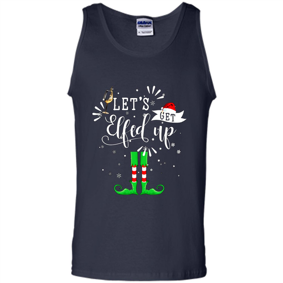 Let's Get Elfed Up Funny Drinking Wine Christmas Elf PINGPONG