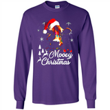 Mooey Christmas Cow Santa Christmas Lover Lights Sweatshirt - Long Sleeve T-Shirt