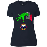 GRINCH HAND HOLDING BUFFALO SABRES GLITTER CHRISTMAS PINGPONG