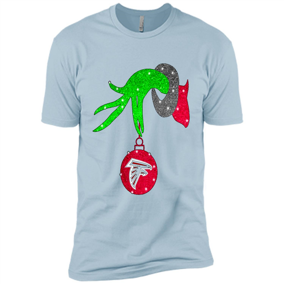 GRINCH HAND HOLDING ATLANTA FALCONS GLITTER CHRISTMAS PINGPONG
