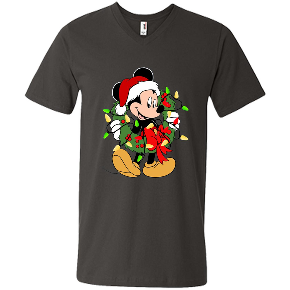 Disney Mickey Mouse Christmas Lights Sweatshirt - Men's V-Neck