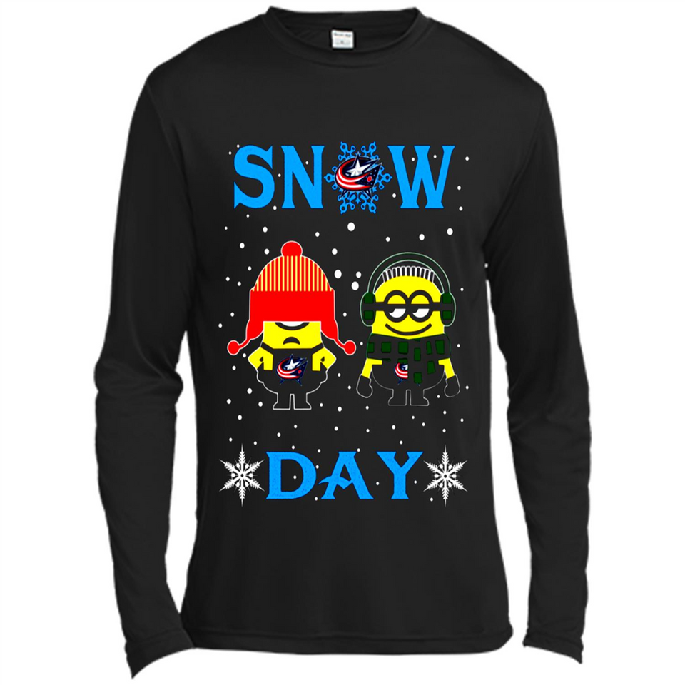 Snow Day Shirt For Columbus Blue Jackets Vs Minion Fans pingpong