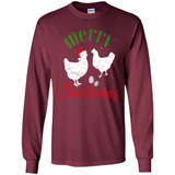 Christmas Chicken Shirt Santa Hens Lover Funny Farmer Gift - Long Sleeve T-Shirt