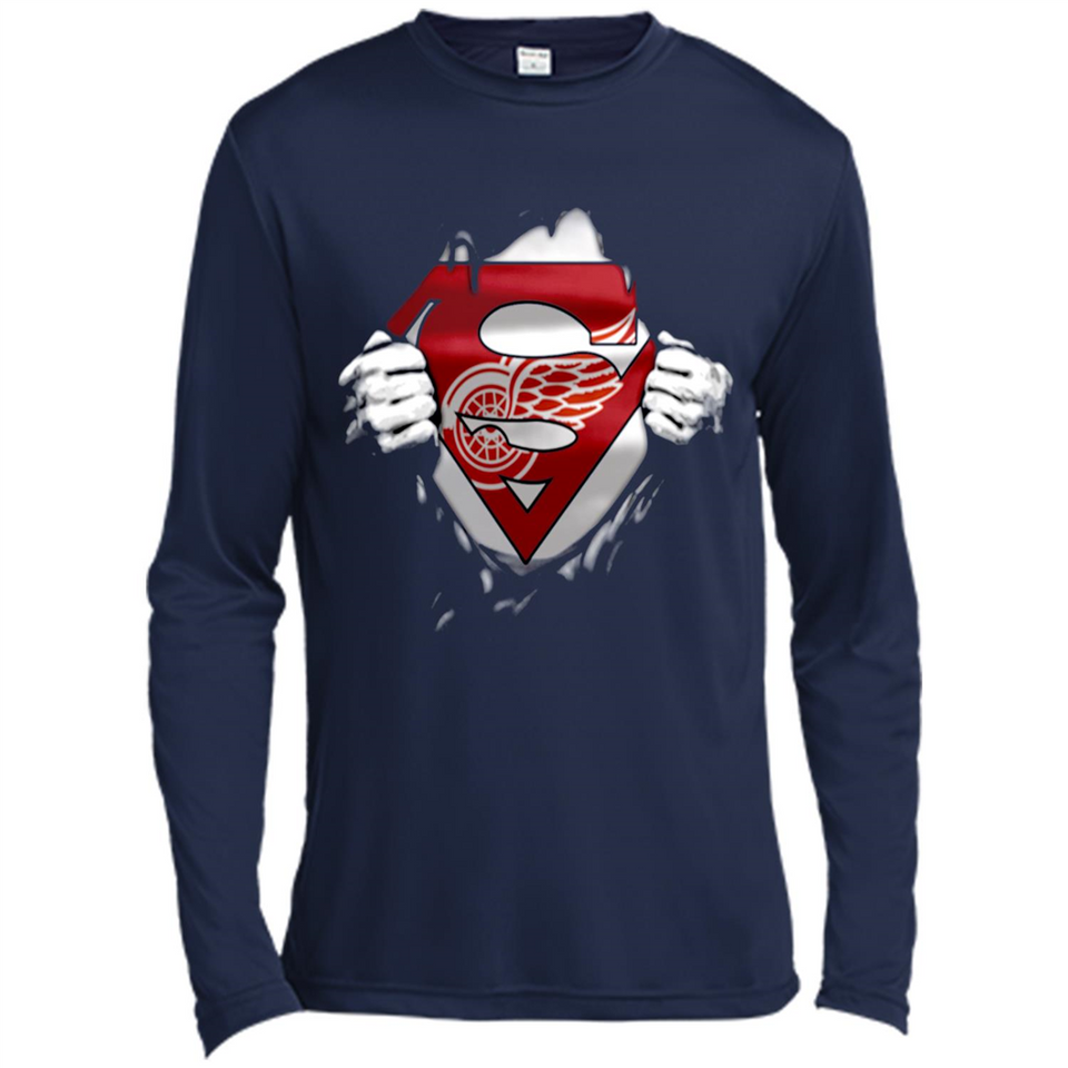 Detroit Red Wings And Superman Fans - Canvas Long Sleeve T-Shirt