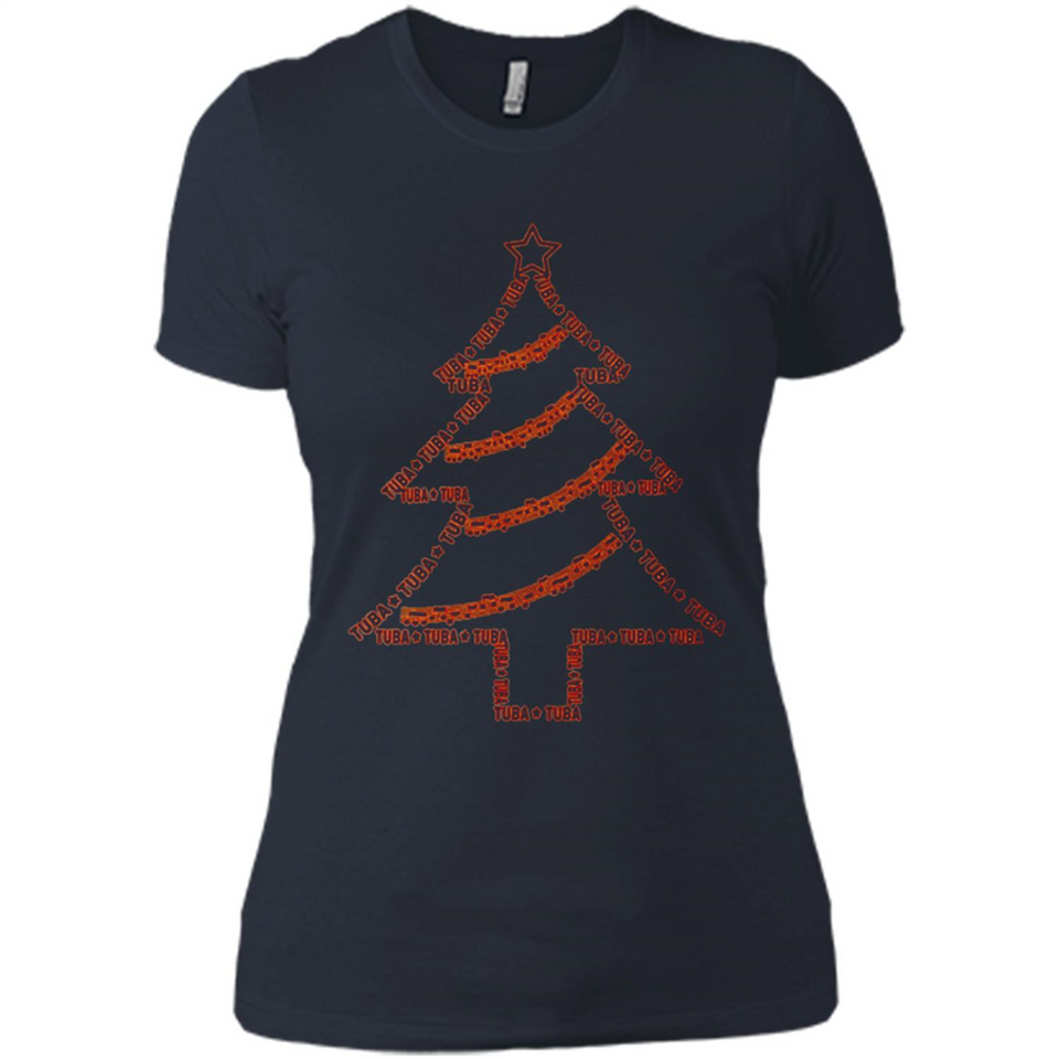 Tuba Text Christmas Tree Musical Instrument Holiday Shirt