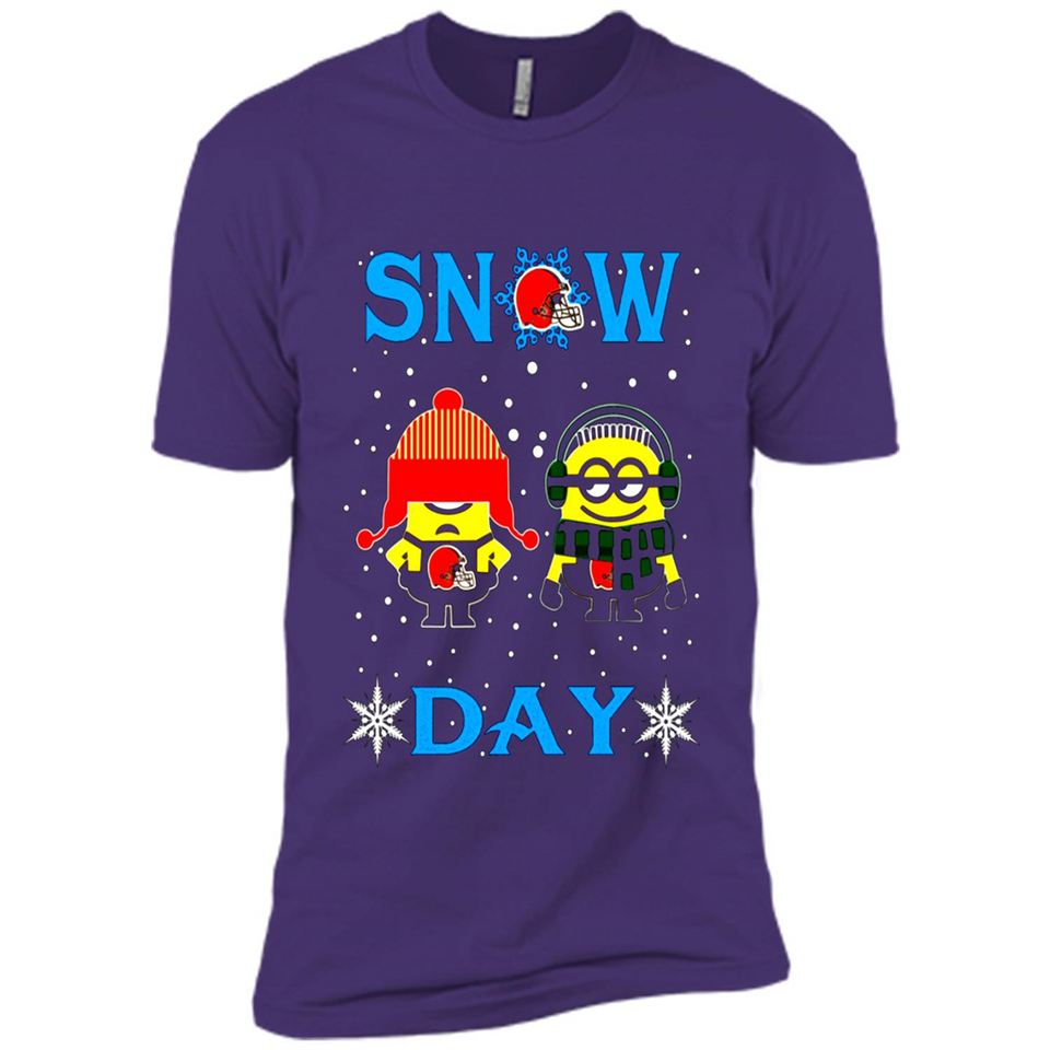 Snow Day Shirt For Cleveland Browns Vs Minion Fans pingpong