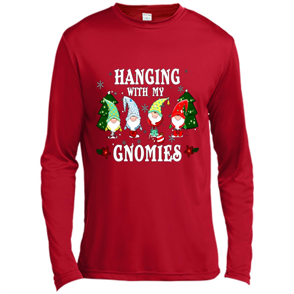 Christmas Garden Gnome Hanging With My Gnomies Shirt Sweater - Canvas Long Sleeve T-Shirt