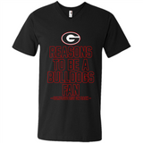 Reasons to be a Georgia Bulldogs Fan Complete List on Back - Men's V-Neck