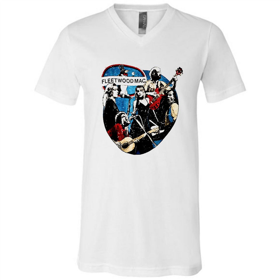 Dancing Funny Guitar Vintage Metal Rock Band Shirt PINGPONG - Canvas Unisex V-Neck