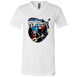 Dancing Funny Guitar Vintage Metal Rock Band Shirt PINGPONG - Canvas Unisex V-Neck
