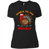 Thanksgiving Gobble Wobble Turkey - Ladies' Boyfriend T-Shirt