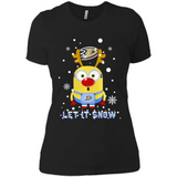 Minion Anaheim Ducks Ugly Christmas Sweater Let it Snow - Ladies' Boyfriend T-Shirt