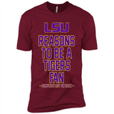Reasons to be a LSU Tigers Fan Complete List on Back - Funny - Premium Short Sleeve T-Shirt