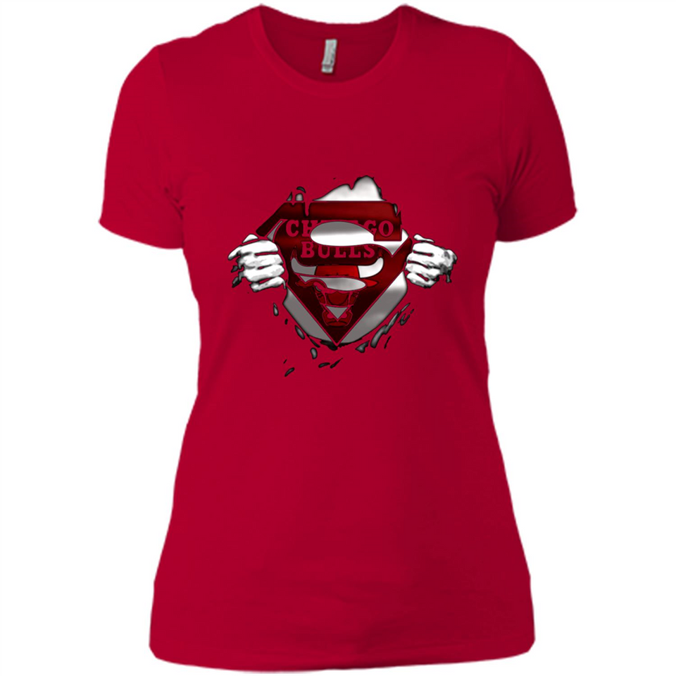 Chicago Bulls And Superman Fans - Ladies' Boyfriend T-Shirt