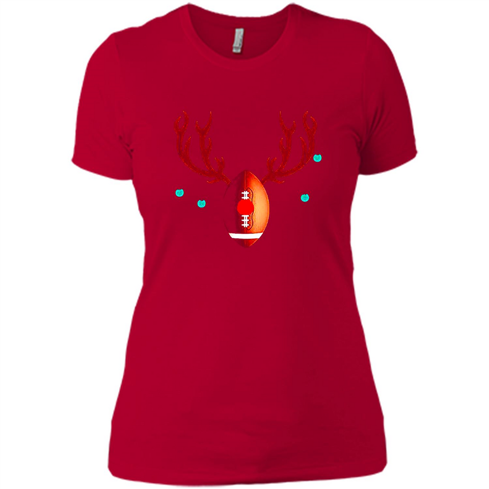 Football Christmas Shirt Reindeer Christmas Football Funny - Ladies' Boyfriend T-Shirt