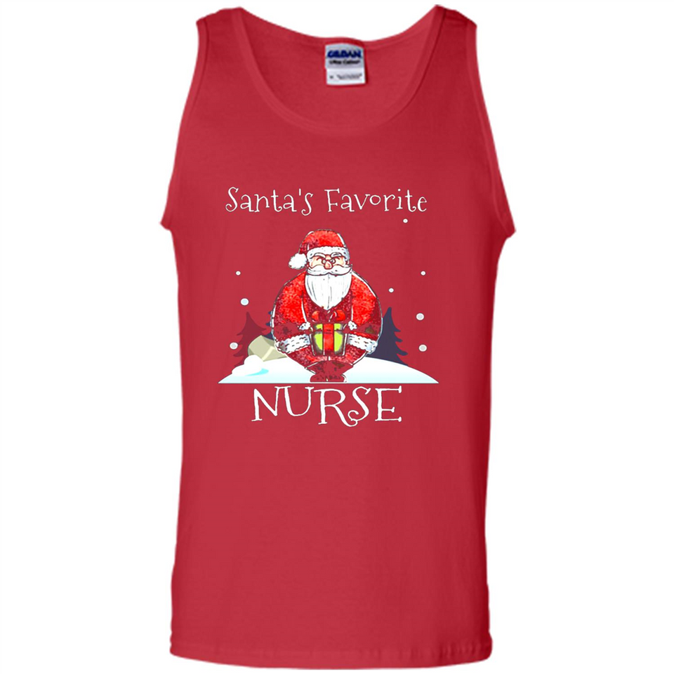 Funny Christmas Nurse Shirt, Santa_s Favorite Nurse - Tank Top
