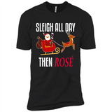 Sleigh All Day Then Rose Christmas Wine Gift - Premium Short Sleeve T-Shirt