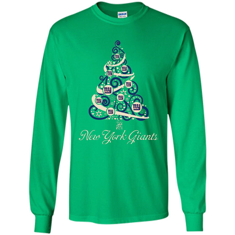 New York Giants NFL Football Team Logo Christmas Tree T-Shirt - Long Sleeve T-Shirt